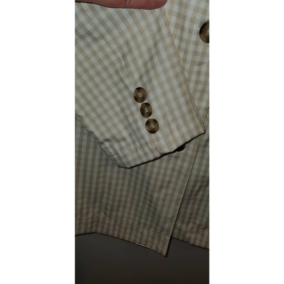 Cyrus Women's Taupe 2 Button Front Closure Gingham Blazer Size xl - Picture 9 of 15